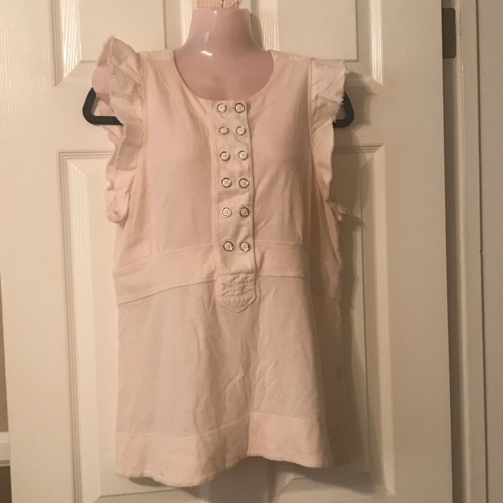 MARC JACOBS off white ruffle top size L